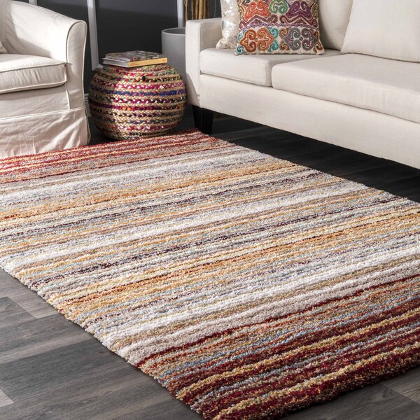 Nuloom Drey Striped Shag Area Rug 4ft x 6ft HJZOM1D-406 - main